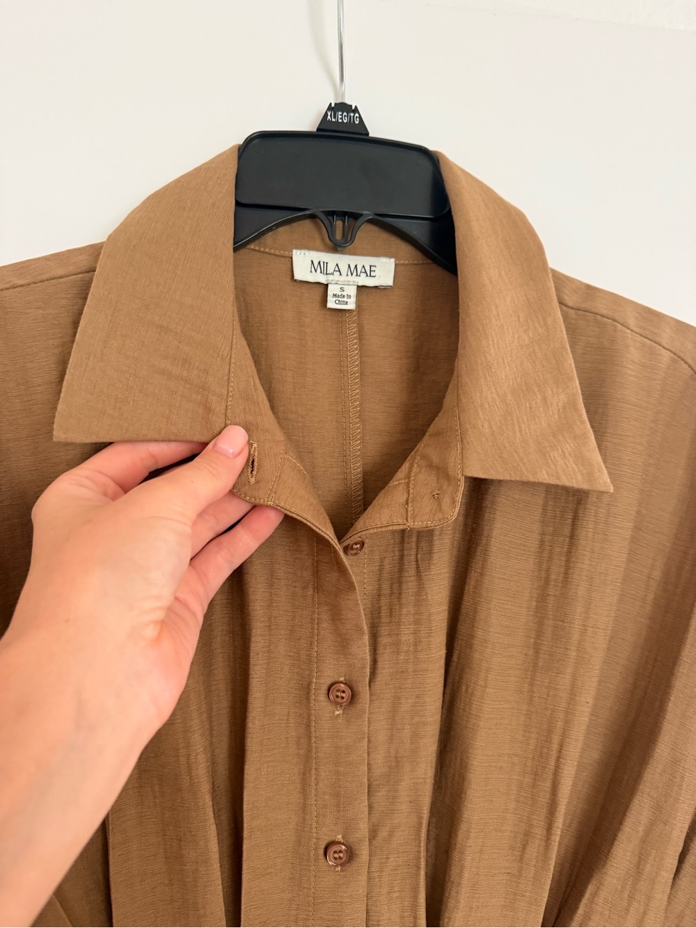 MILA MAE Lightweight Waist-Defined Shirt Dress | Size S-M - Picture 3 of 6